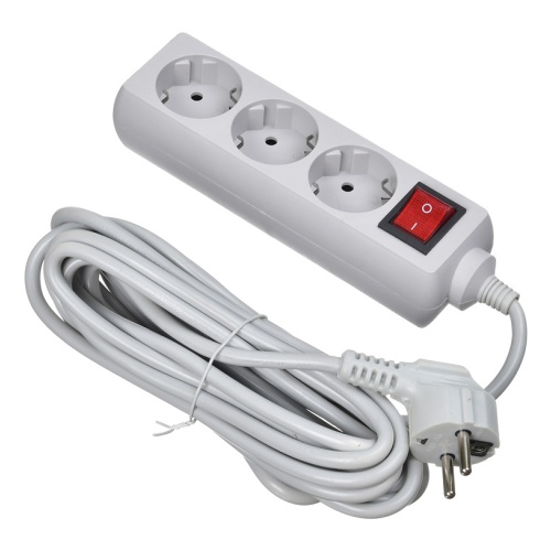 Сетевой фильтр Buro 300SL-5-G 5м (3 розетки) серый (пакет ПЭ)