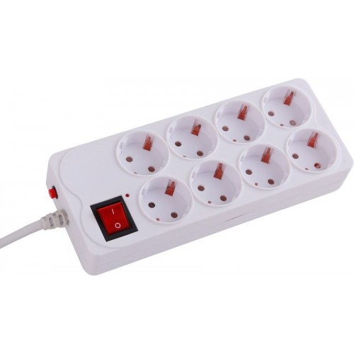Сетевой фильтр Buro 800SH-3-W 3м (8 розеток) белый (коробка)