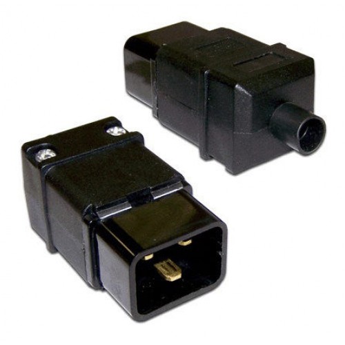 Вилка Lanmaster IEC 60320 C20, 16A, 250V, разборная, черная