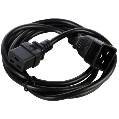 Шнур (кабель) питания с заземлением IEC 60320 C19/IEC 60320 C20, 16А/250В (3x1,5), длина 3 м.
