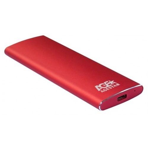 Внешний корпус SSD AgeStar 3UBNF2C m2 NGFF 2280 B-Key USB 3.1 алюминий красный