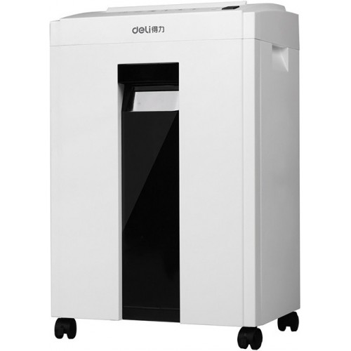 Шредер Deli 9953 белый (секр.P-5)/фрагменты/8лист./23лтр./скрепки/скобы/пл.карты/CD