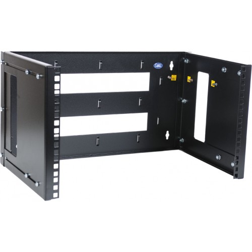 Кронштейн телекоммуникационный настенный 9U, регулируемая глубина 300-450 мм, цвет черный
