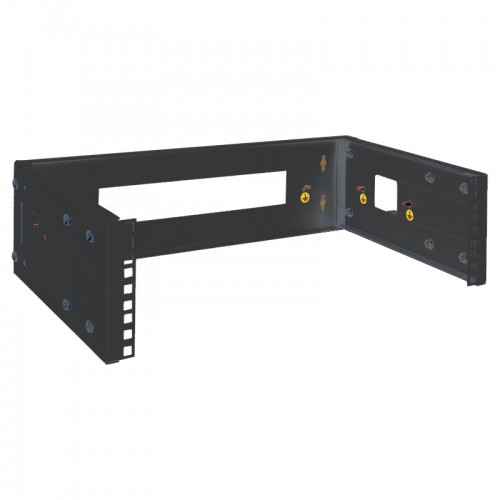 Кронштейн телекоммуникационный настенный 3U, регулируемая глубина 300-450 мм, цвет черный