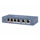 Коммутатор Hikvision DS-3E0106P-E/M 6x100Mb 4PoE+ 35W неуправляемый