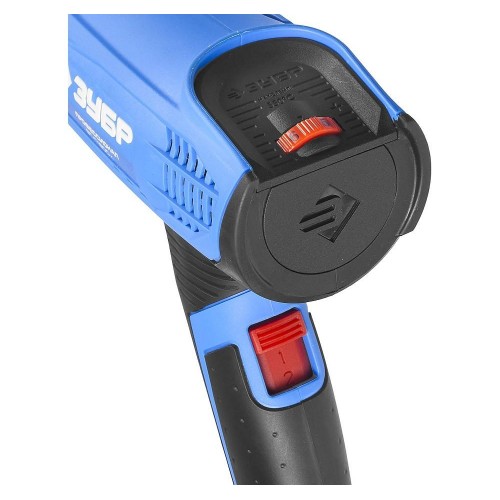 ЗУБР [ФТ-П1800] фен технический (строительный) { керам. изолятор, электр. регул. темп-ры, 2 режима: 80-550град, 350/550 л/мин, 1800Вт }