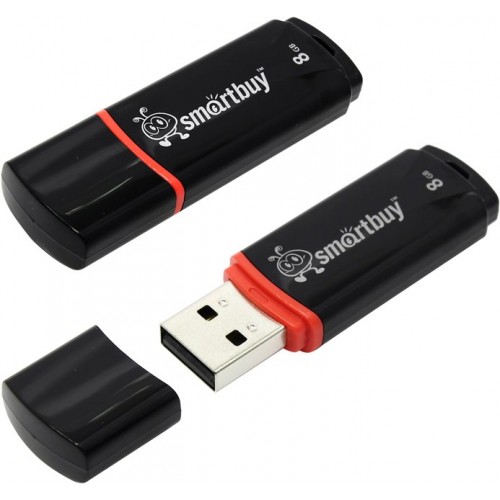 Накопитель USB 2.0 Flash Drive 8Gb Smartbuy Crown Black (SB8GBCRW-K)