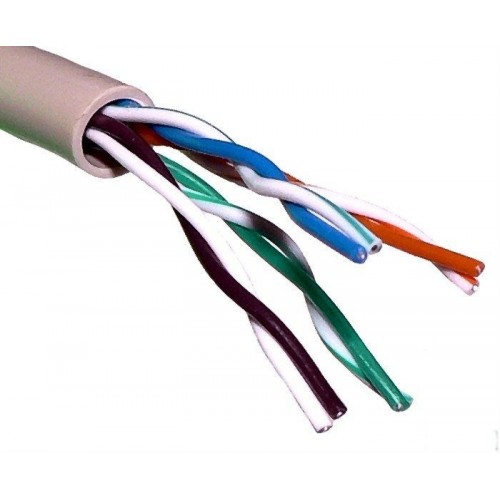 Кабель сетевой UTP 4 пары cat6 solid 0.55мм CCA molded 305м серый