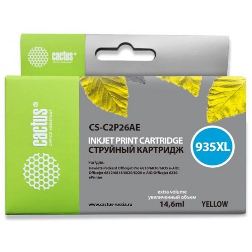 Картридж Cactus CS-C2P26AE, №935XL, желтый / CS-C2P26AE