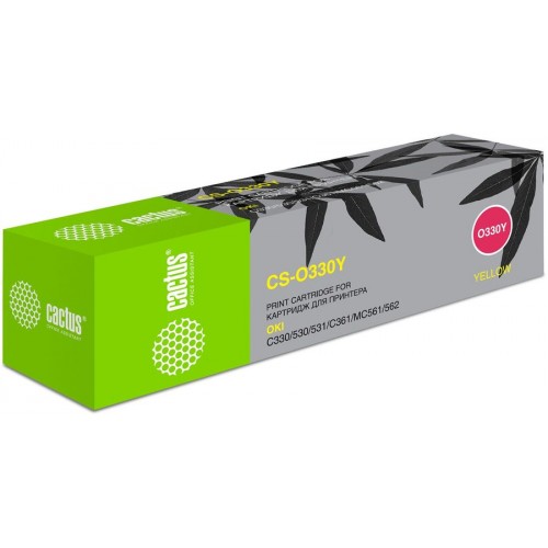 Картридж лазерный Cactus 44469714 CS-O330Y желтый (3000стр.) для Oki C330/C530