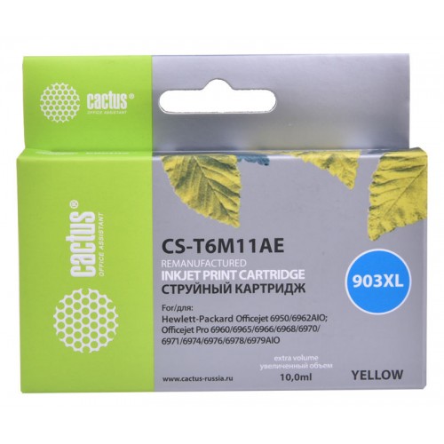 Картридж струйный Cactus №903XL CS-T6M11AE желтый (10мл) 