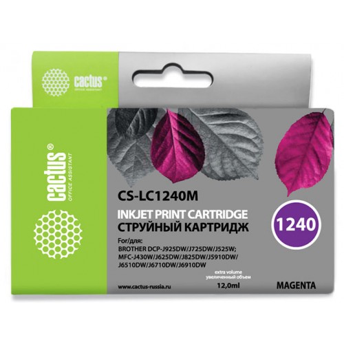 Картридж струйный Cactus CS-LC1240M пурпурный (12мл) 