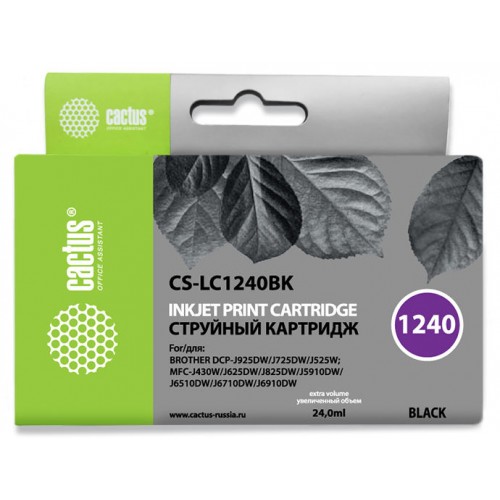 Картридж струйный Cactus CS-LC1240BK черный (24мл) 
