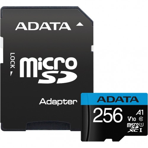 Флеш Карта Памяти (MicroSDXC) 256GB A-Data Premier UHS-I +SDадап. R100/W25MB/s AUSDX256GUICL10A1-RA1