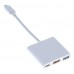 Переходник Buro BHP RET TPC-HDM USB Type-C (m) HDMI (f) USB 3.0 A(f) USB Type-C (f) белый