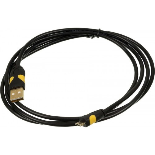 Кабель USB 2.0 Am-microBm GOLD 2A Smooth connector 1.5m, black