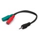 Кабель 3.5мм Jack 4pin(m) - 2x 3.5мм Jack (f) Gembird CCA-417, black