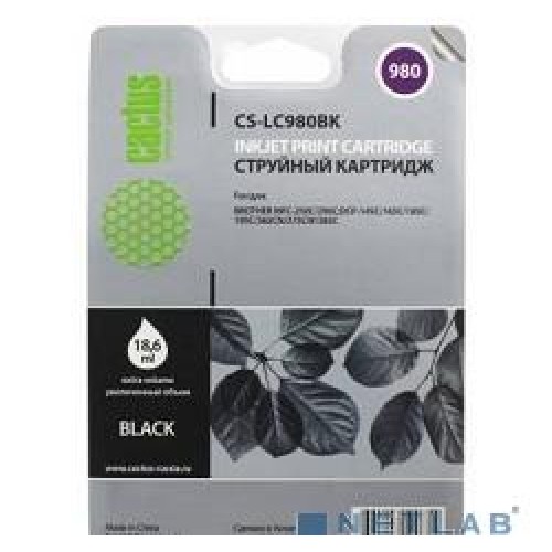 Картридж LC980BK Brother DCP-145C/165C MFC-250C/290C (16ml), Black (Cactus)