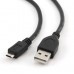 Кабель USB 2.0 Am-microBm 5P  0.3м Gembird Pro, черный, пакет (CCP-mUSB2-AMBM-0.3M)