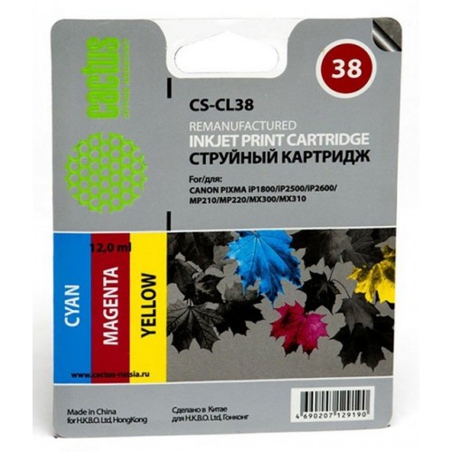 Картридж-чернильница CL-38 (Cactus CS-CL38) Canon PIXMA iP1800/iP2500/iP2600/MP210 Color