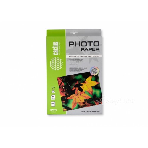Фотобумага Cactus CS-MA4170100 матовая, A4, 170 г/м2, 100 листов