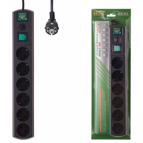 Фильтр сетевой Most RG 5м (6 розеток) черный