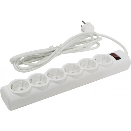 Фильтр сетевой Defender DFS-153, 6-розеток, 3m, белый (99490)