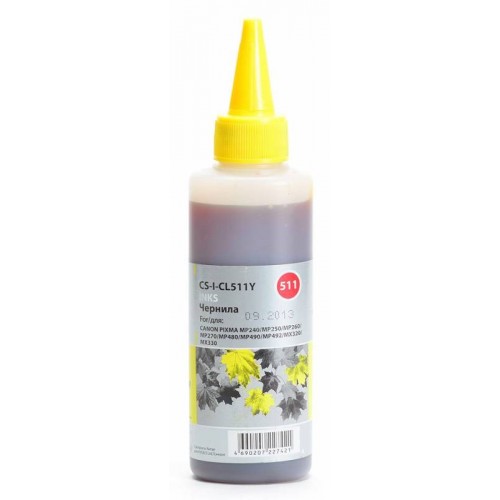 Чернила для струйных картриджей Canon CL-511Y, Yellow (CACTUS) 0,1л