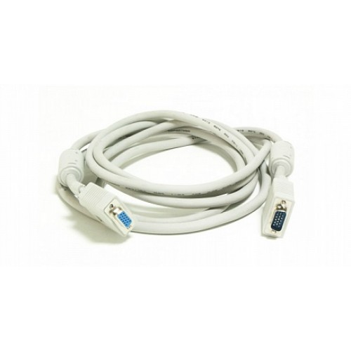 Кабель VGA 15M-15F удлинитель  1.8м (ферритовый фильтр, серый) 