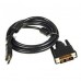 Кабель HDMI-DVI 19M 3м Buro чёрный, ферритовый фильтр (HDMI-19M-DVI-D-3M)