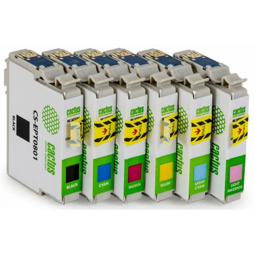 Картридж T0807 (Cactus CS-EPT0807) Epson Photo P50 black/cyan/magneta/yellow/L-cyan/L-magneta