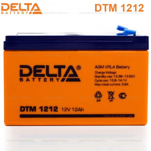 Аккумулятор DELTA DTM1212, 12V 12Ah